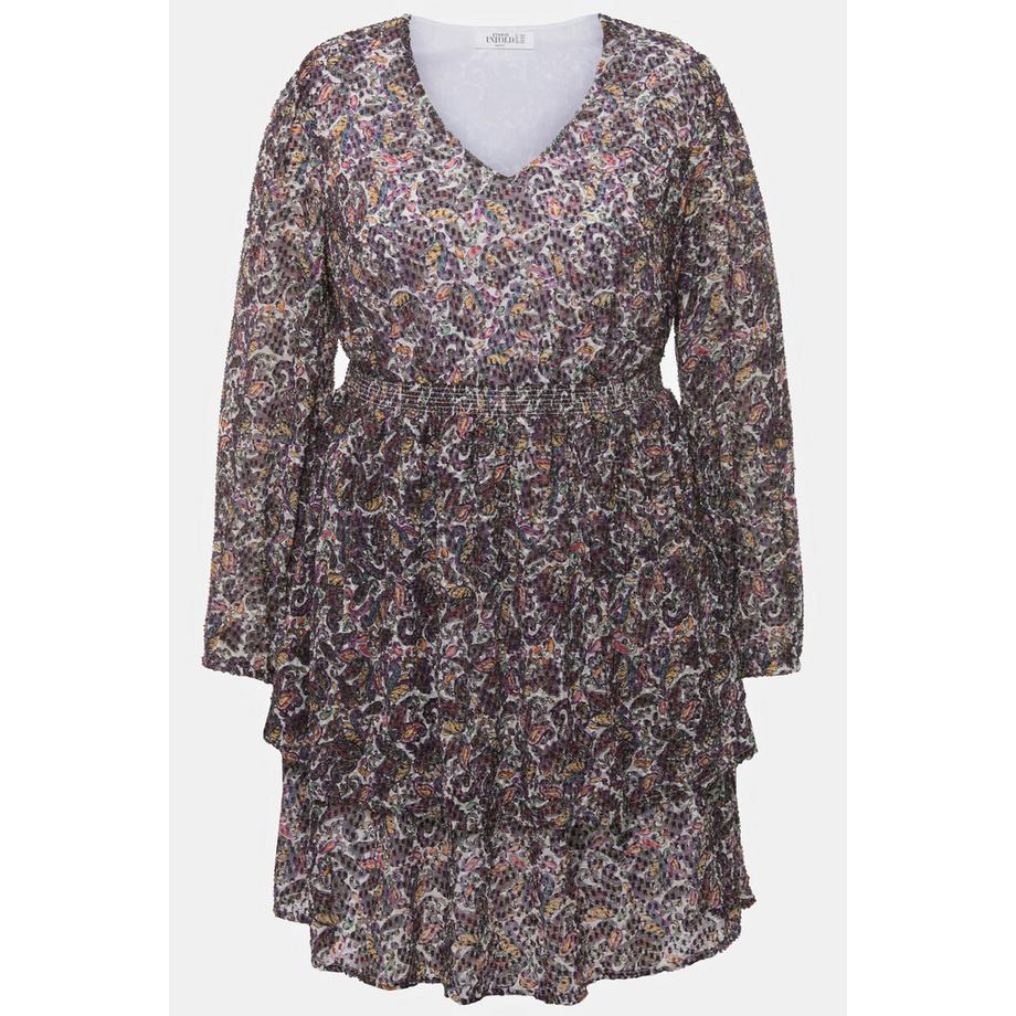 Studio Untold A-Linie Paisley Print Volant Langarm Minikleid  