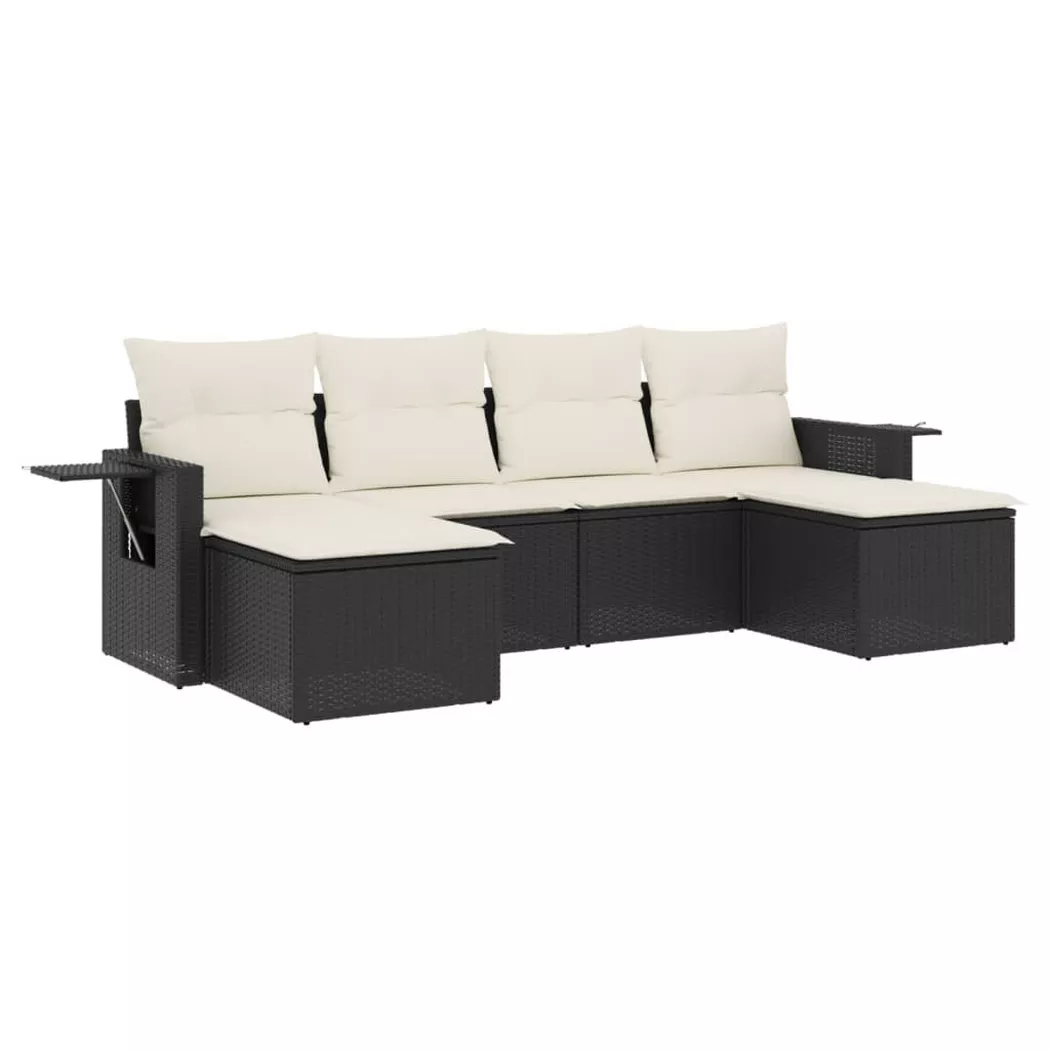 VidaXL - Garten sofagarnitur poly-rattan, One Size, Schwarz