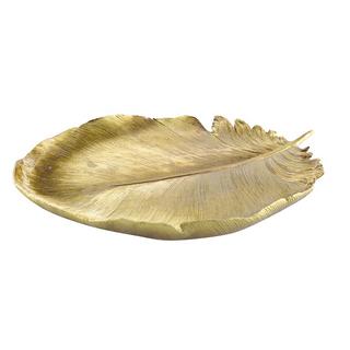 Aulica  COUPE DECORATIVE FEUILLE DOREE 38X29.5X4CM 