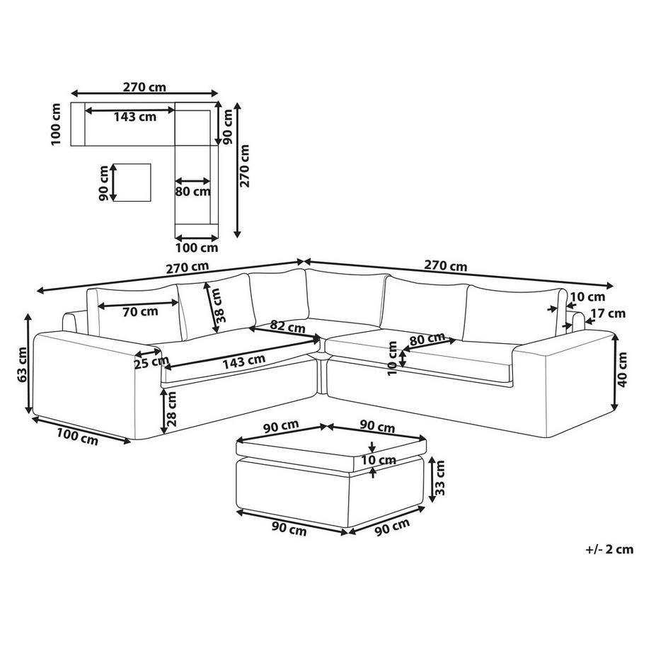 Beliani Lounge Set aus PE Rattan Klassisch PALERMO  