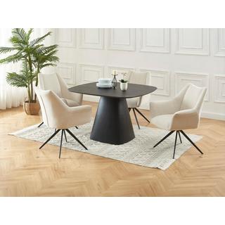 Vente-unique Tavolo da pranzo 4 coperti in MDF Nero  - MINAZELA  