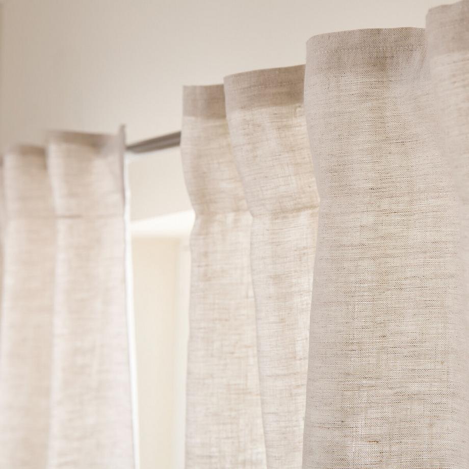 AM.PM  Rideau lin lavé finition ruflette 