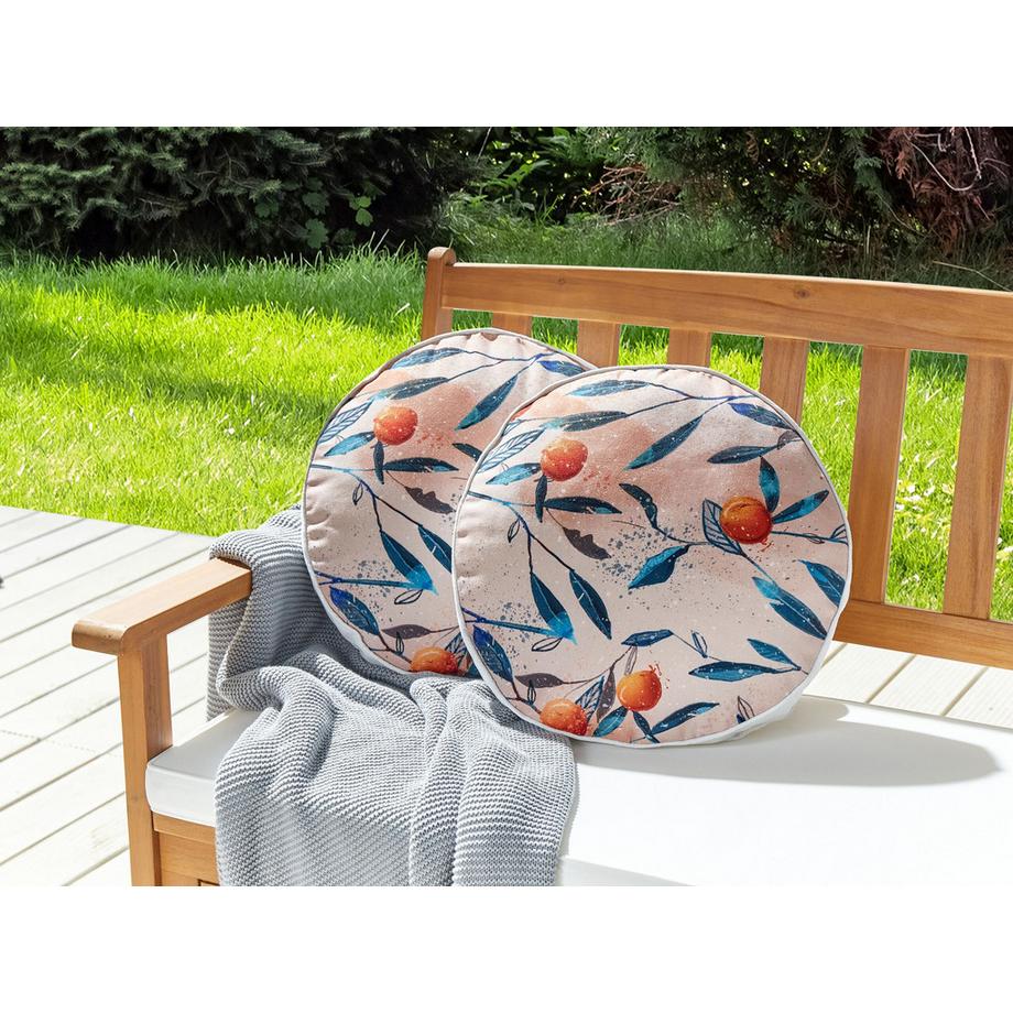 Beliani Lot de 2 coussins d'extérieur en Polyester  PIALPETTA  