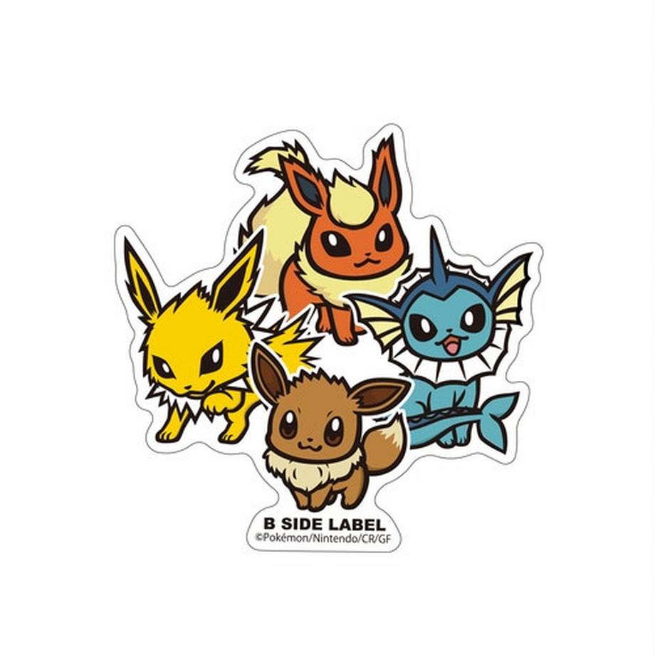 Pokémon B-SIDE LABEL BIG Sticker Eevee & Vaporeon & Jolteon & Flareon  