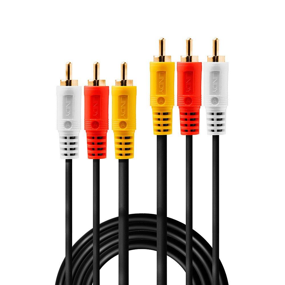 LINDY  Lindy 35690 câble audio 1 m 3 x RCA Noir, Rouge, Blanc, Jaune 