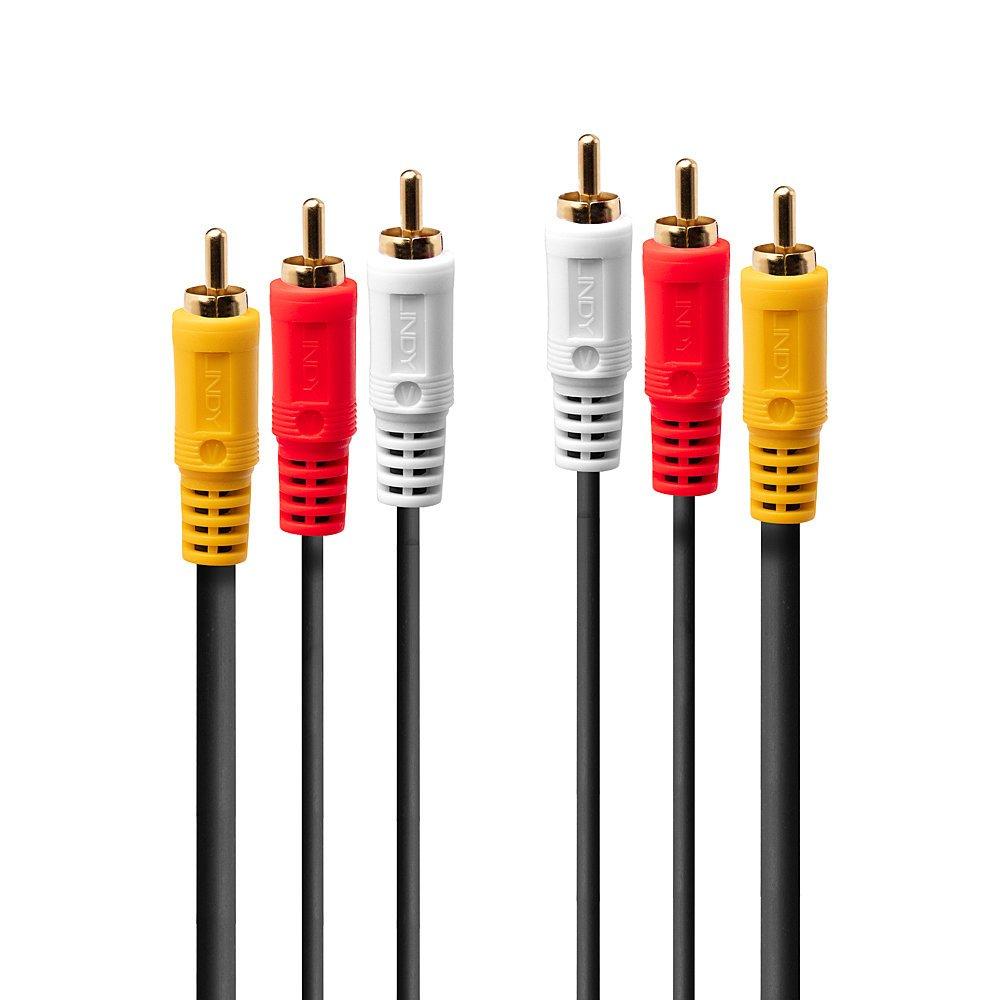 LINDY  Lindy 35690 câble audio 1 m 3 x RCA Noir, Rouge, Blanc, Jaune 