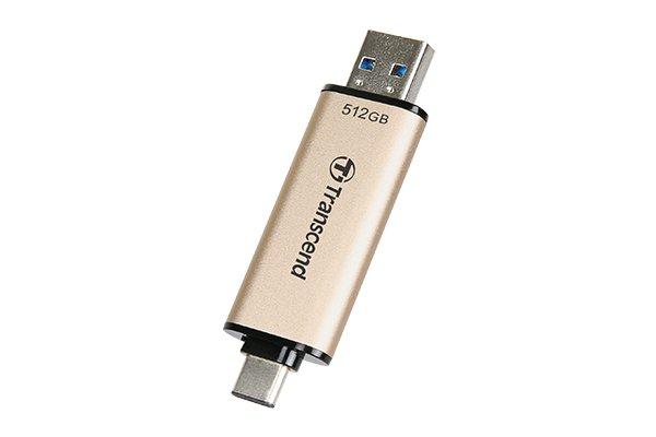 Transcend  Transcend JetFlash 930C USB-Stick 512 GB USB Type-A / USB Type-C 3.2 Gen 1 (3.1 Gen 1) Gold 