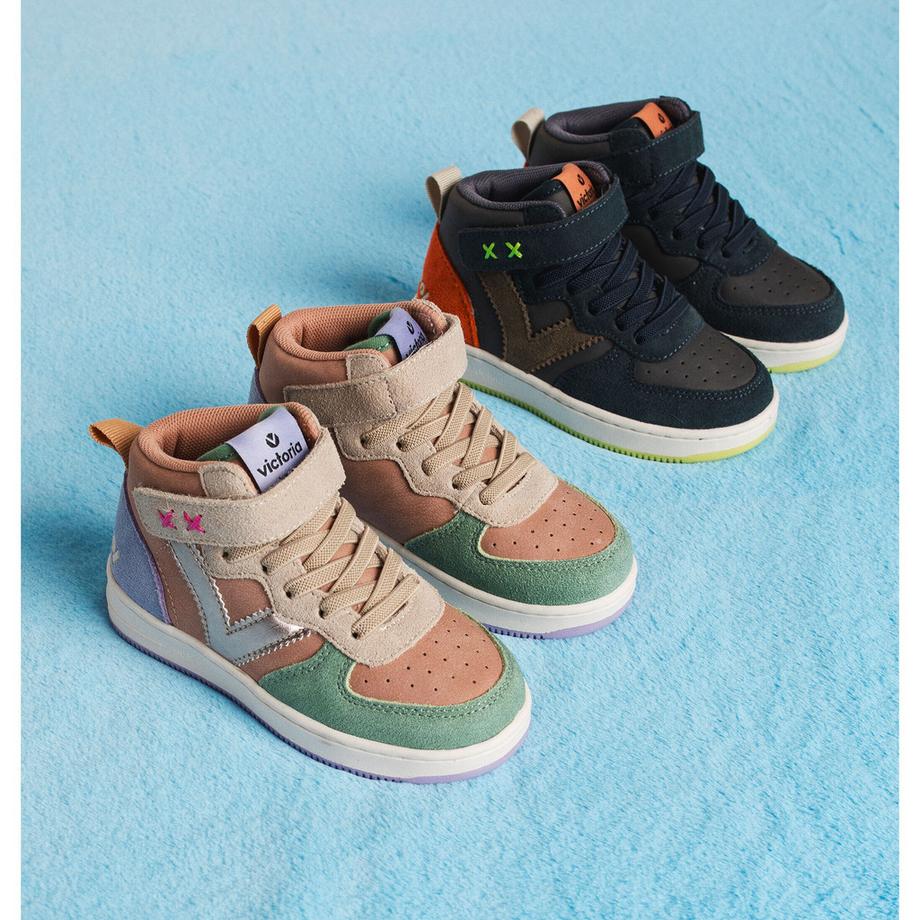 Victoria Tiempo Sneaker in Lederoptik mit elastischer Kordel für Kinder  