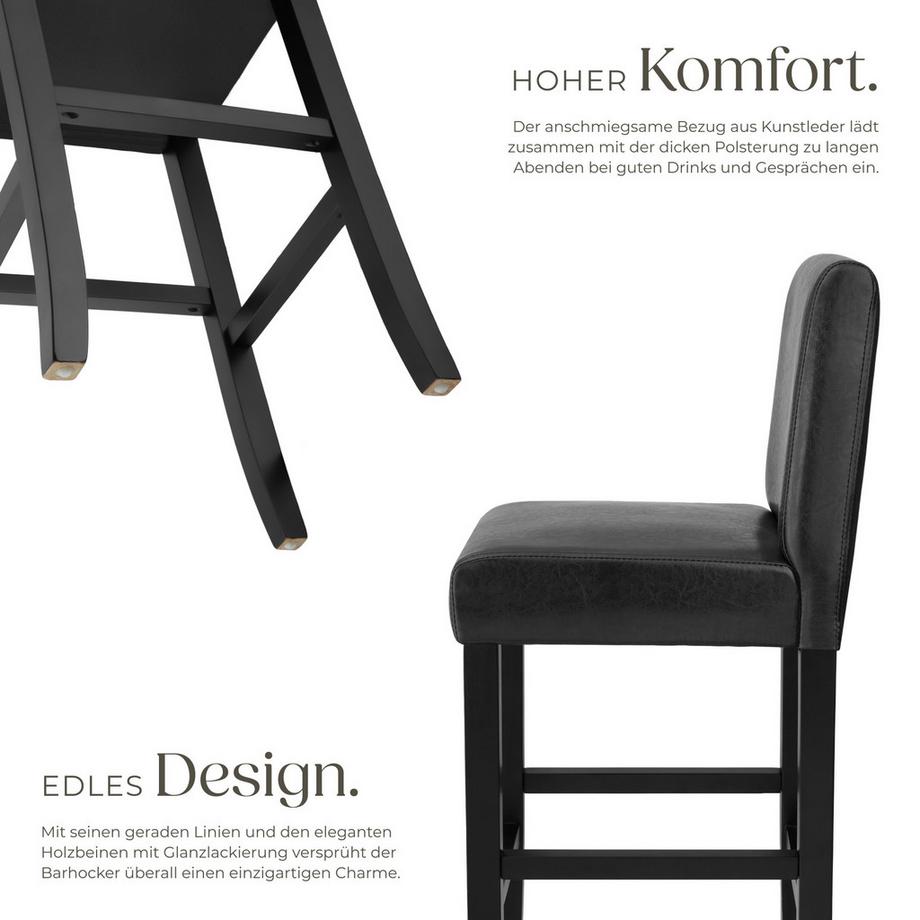 Tectake Sgabello da bar  imbottito con schienale  