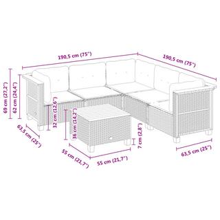 VidaXL Garten sofagarnitur poly-rattan  