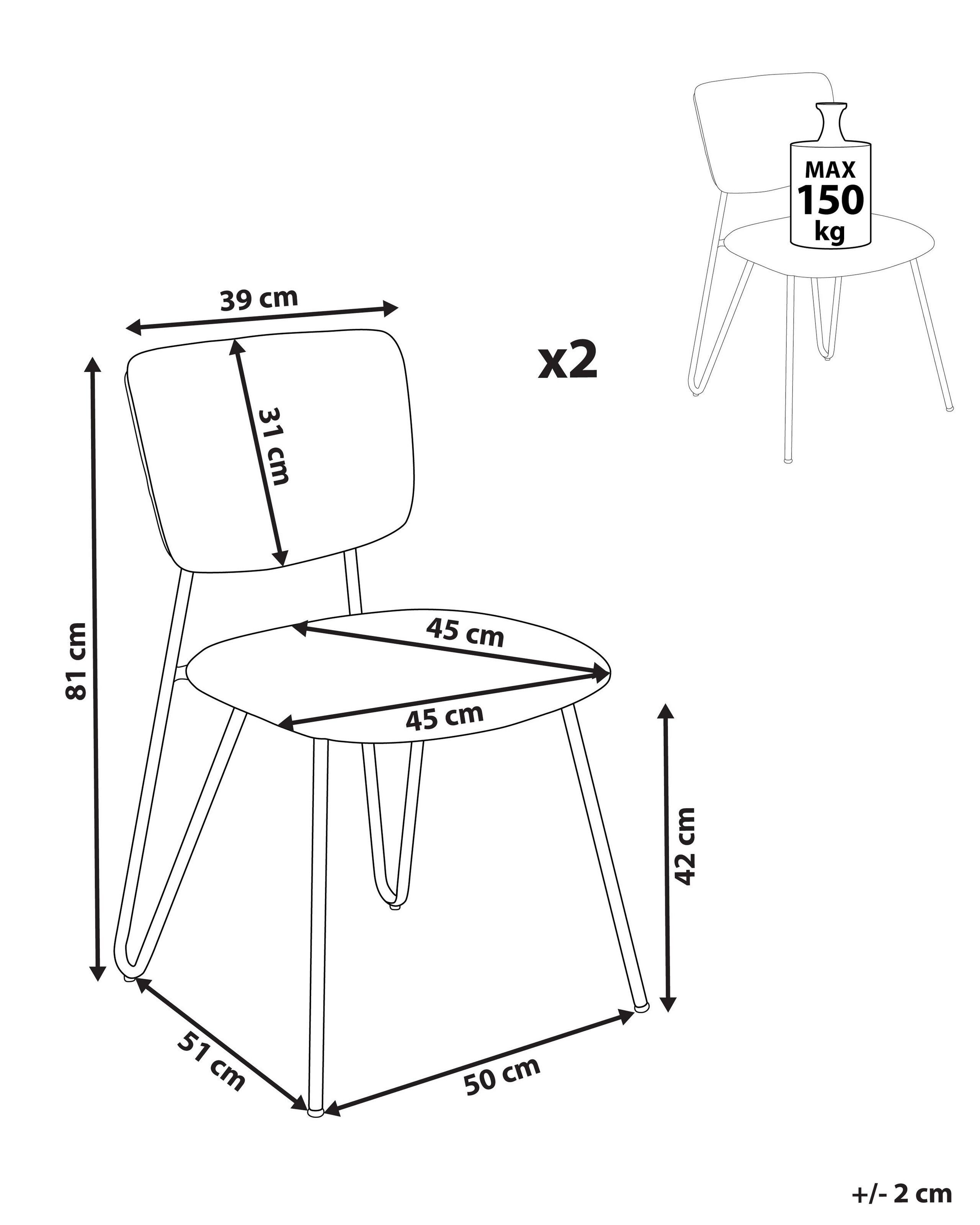 Beliani Set di 2 sedie en Bouclé Moderno NELKO  