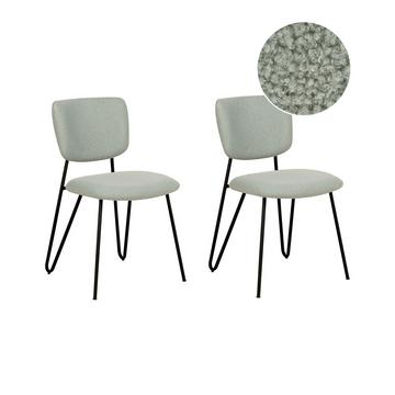Lot de 2 chaises de salle à manger en Bouclé Moderne NELKO