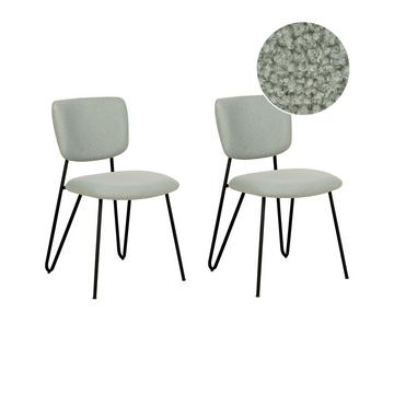 Lot de 2 chaises en Bouclé Moderne NELKO