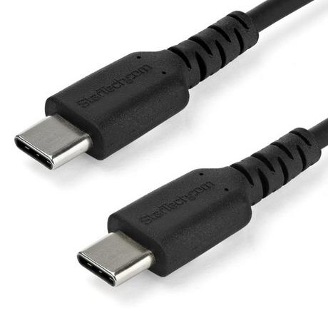 STARTECH.COM  Cavo di Ricarica USB-C da 1m - Resistente Cavetto USB-C di Ricarica Veloce e Sync da USB 2.0 a USB Type C 60W - Rivestimento in TPE e Fibra Aramidica M/M 60W Nero, Samsung S10/S20/Ipad Pro/MS Surface 