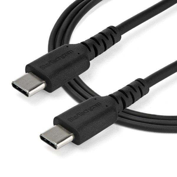 STARTECH.COM  Cavo di Ricarica USB-C da 1m - Resistente Cavetto USB-C di Ricarica Veloce e Sync da USB 2.0 a USB Type C 60W - Rivestimento in TPE e Fibra Aramidica M/M 60W Nero, Samsung S10/S20/Ipad Pro/MS Surface 