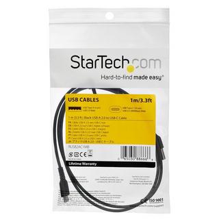 STARTECH.COM  Cavo di Ricarica USB-C da 1m - Resistente Cavetto USB-C di Ricarica Veloce e Sync da USB 2.0 a USB Type C 60W - Rivestimento in TPE e Fibra Aramidica M/M 60W Nero, Samsung S10/S20/Ipad Pro/MS Surface 