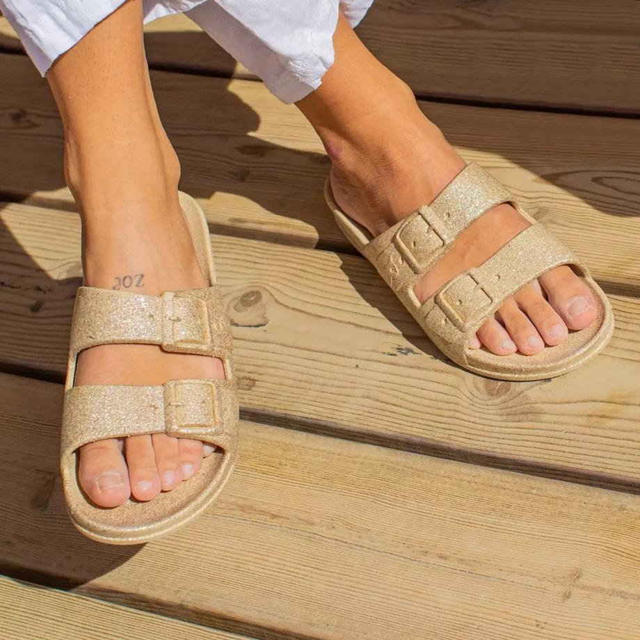 CACATOES Carioca Glitter Zweiriemen Sandalen  