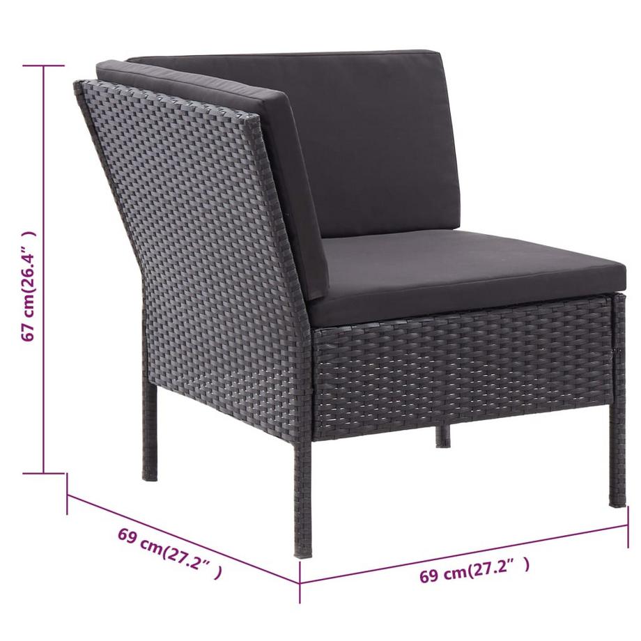 VidaXL Garten-lounge-set poly-rattan  