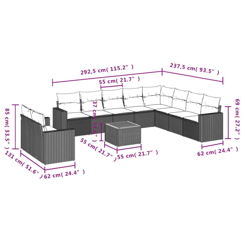 VidaXL Ensemble de canapés de jardin rotin synthétique  