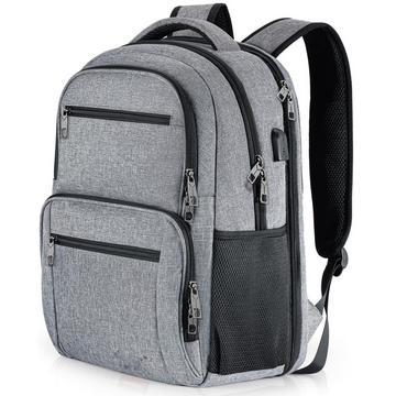 Rucksack, Schulrucksack wasserdicht Arbeit Laptop mit USB-Ladeanschluss, Reisen Wanderrucksack