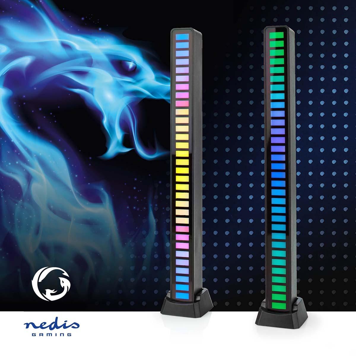 Nedis  Gaming-Licht | RGB | Batteriebetrieben | Verwendet für: Computer / Desktop | Schwarz 