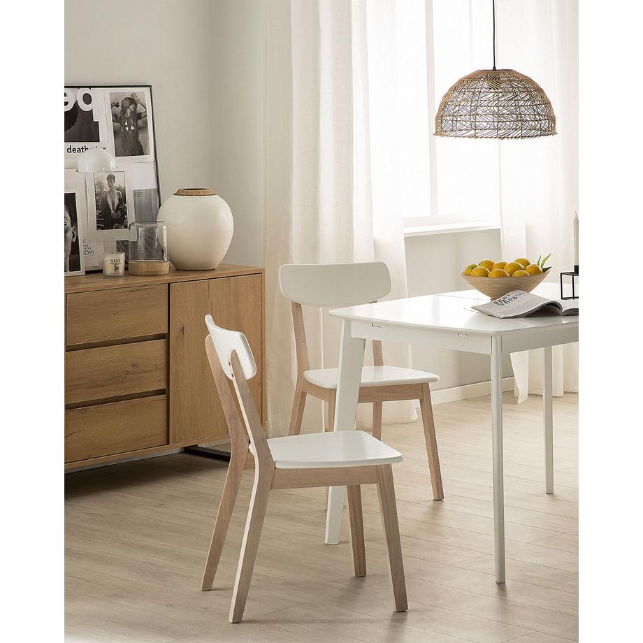Beliani Lot de 2 chaises de salle à manger en MDF Scandinave SANTOS  