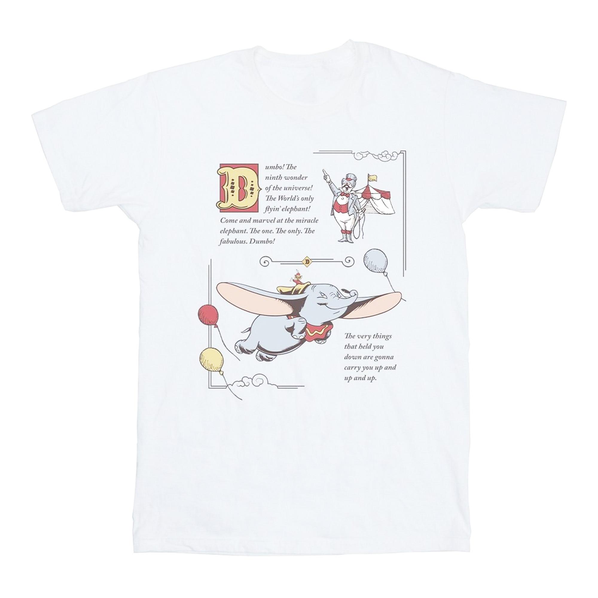 Image of Dumbo Story Book Page Tshirt Unisex Weiss 116