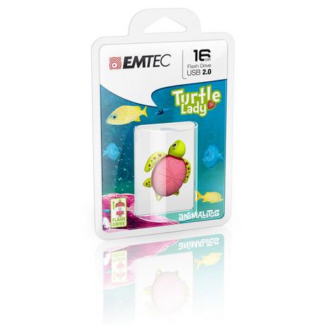 EMTEC  Emtec Turtle Lady lecteur USB flash 16 Go USB Type-A 2.0 Vert, Rose 