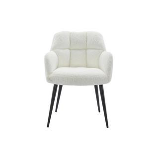 PASCAL MORABITO Sedia con braccioli Tessuto bouclette e Metallo Bianco - Lotto di 6 - PEGA  