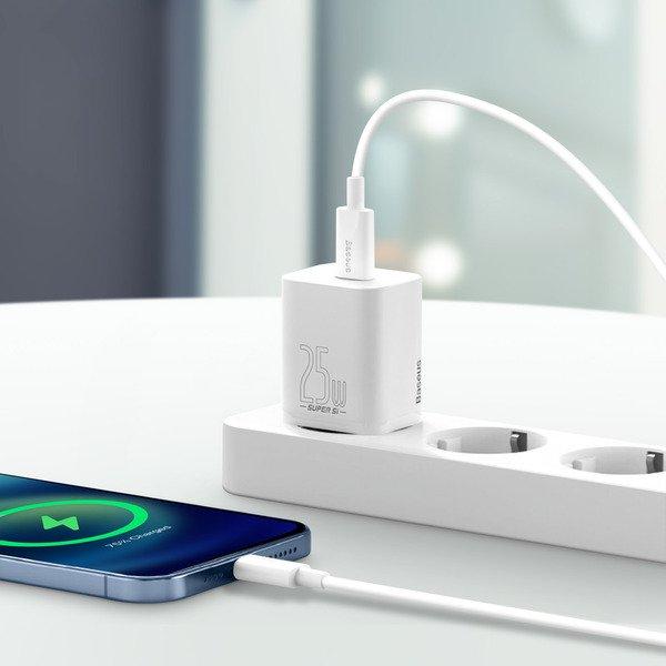 Baseus  Chargeur Baseus 25W USB-C Super Si Blanc 