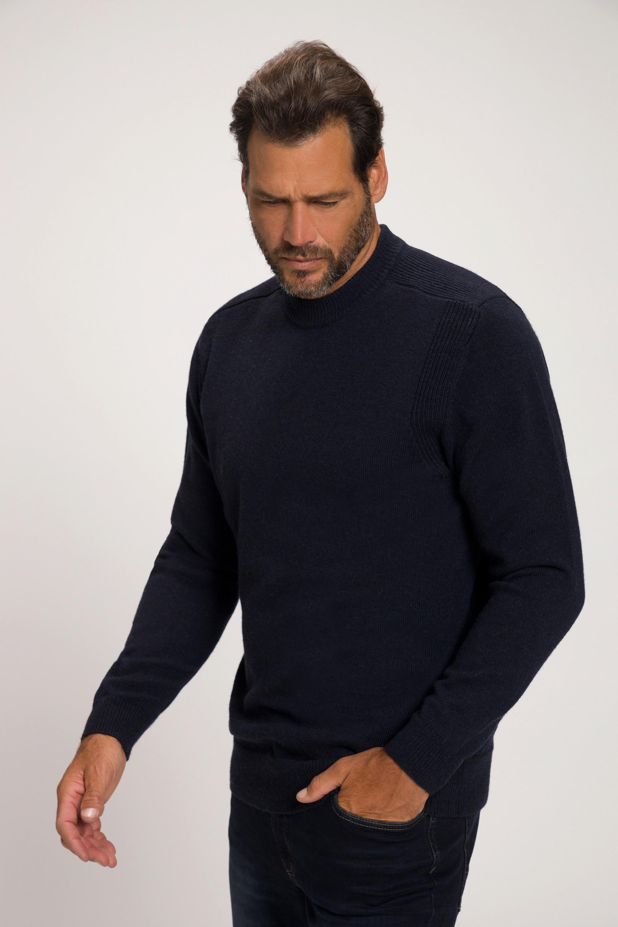 JP1880  Pullover in maglia lavorata con maniche lunghe e collo alto a costine, fino alla tg. 8XL 