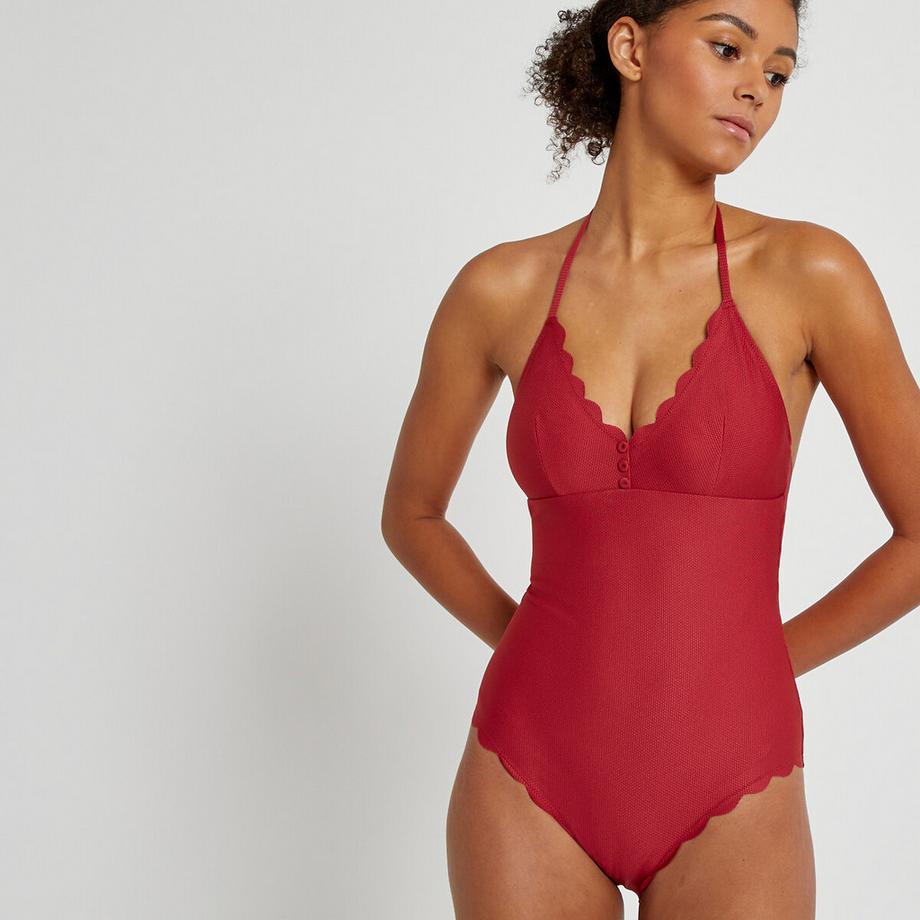 La Redoute Collections Maillot de bain Neckholder à bord festonné  