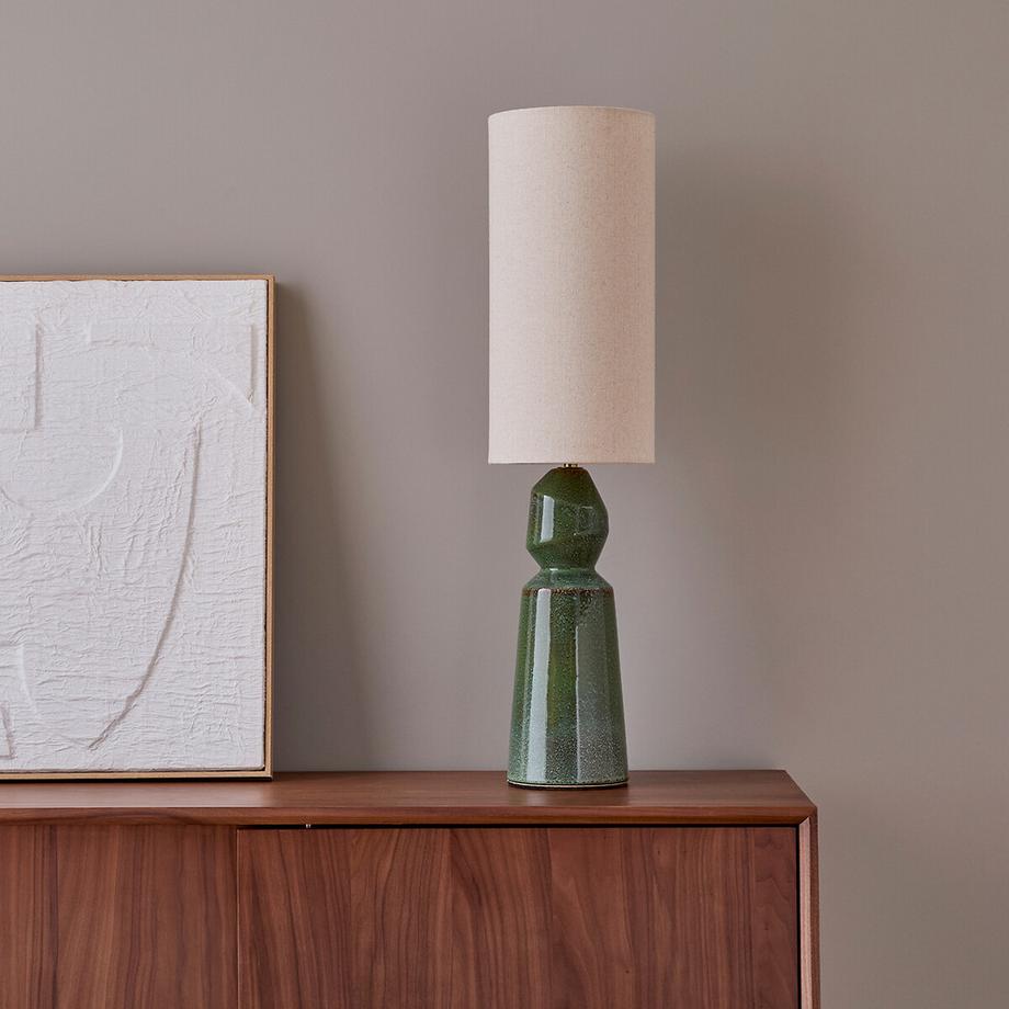 AM.PM Tischlampe aus Keramik und Leinen  