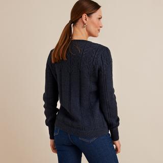 La Redoute Collections  Feinstrickpullover mit Rundhalsausschnitt & Pointelle-Muster 