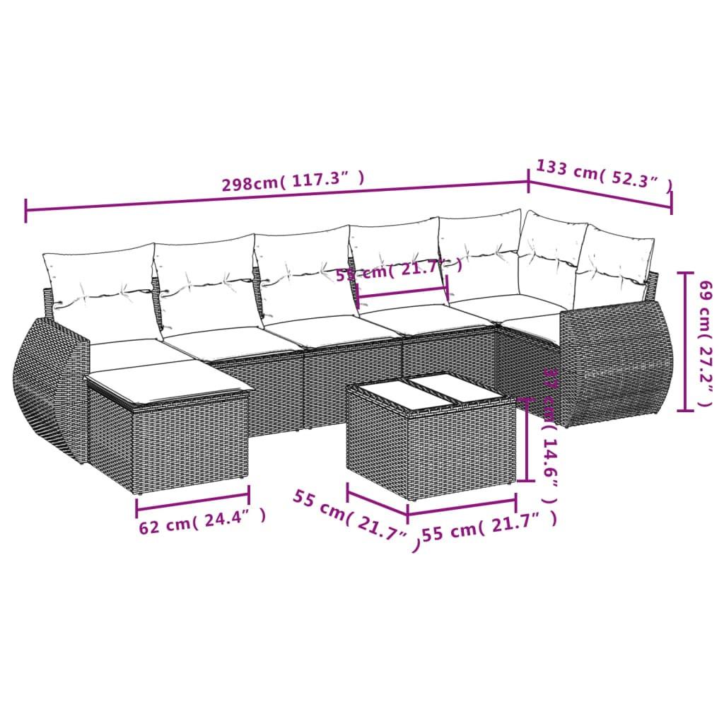 VidaXL set divano da giardino Polirattan  