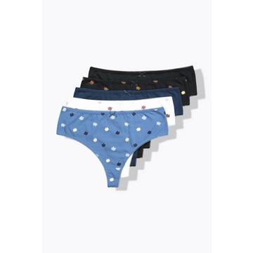 Strings, lot de 5. Fleurs/couleur unie