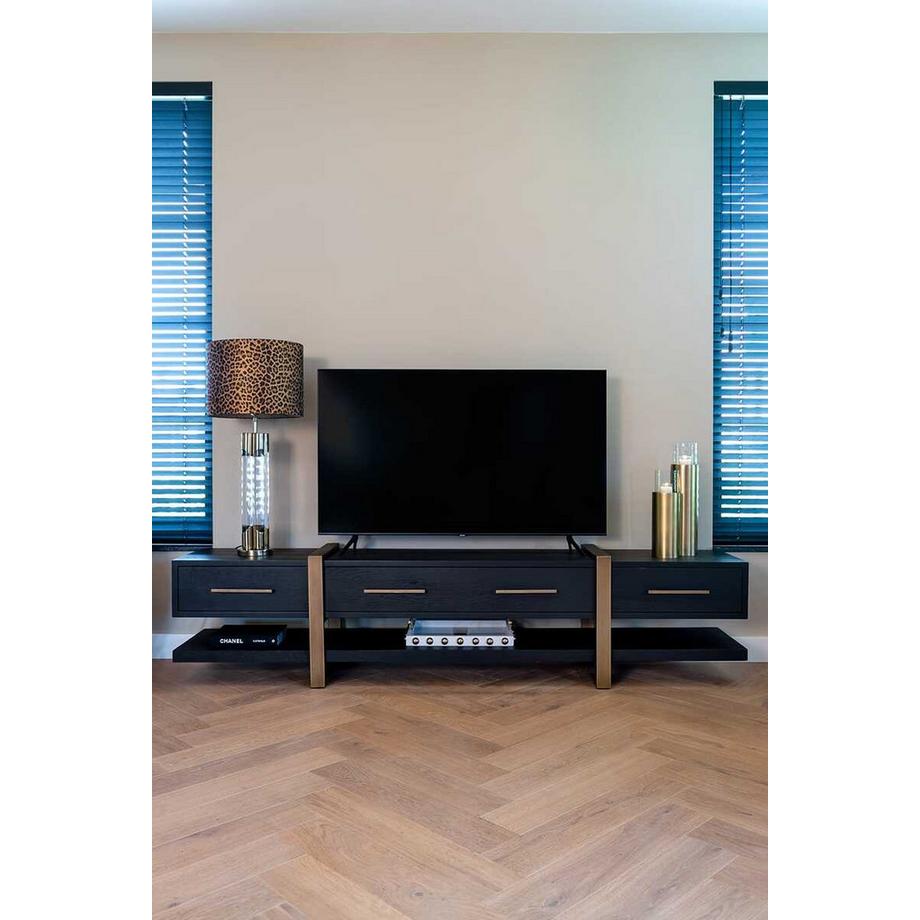 mutoni Meuble TV Cambon brun foncé brossé or 240  