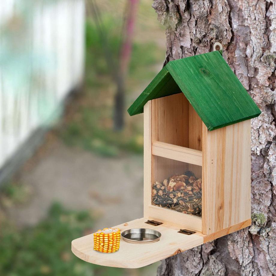 B2X  Automatischer Eichhörnchen-Futterspender mit Wassernapf 