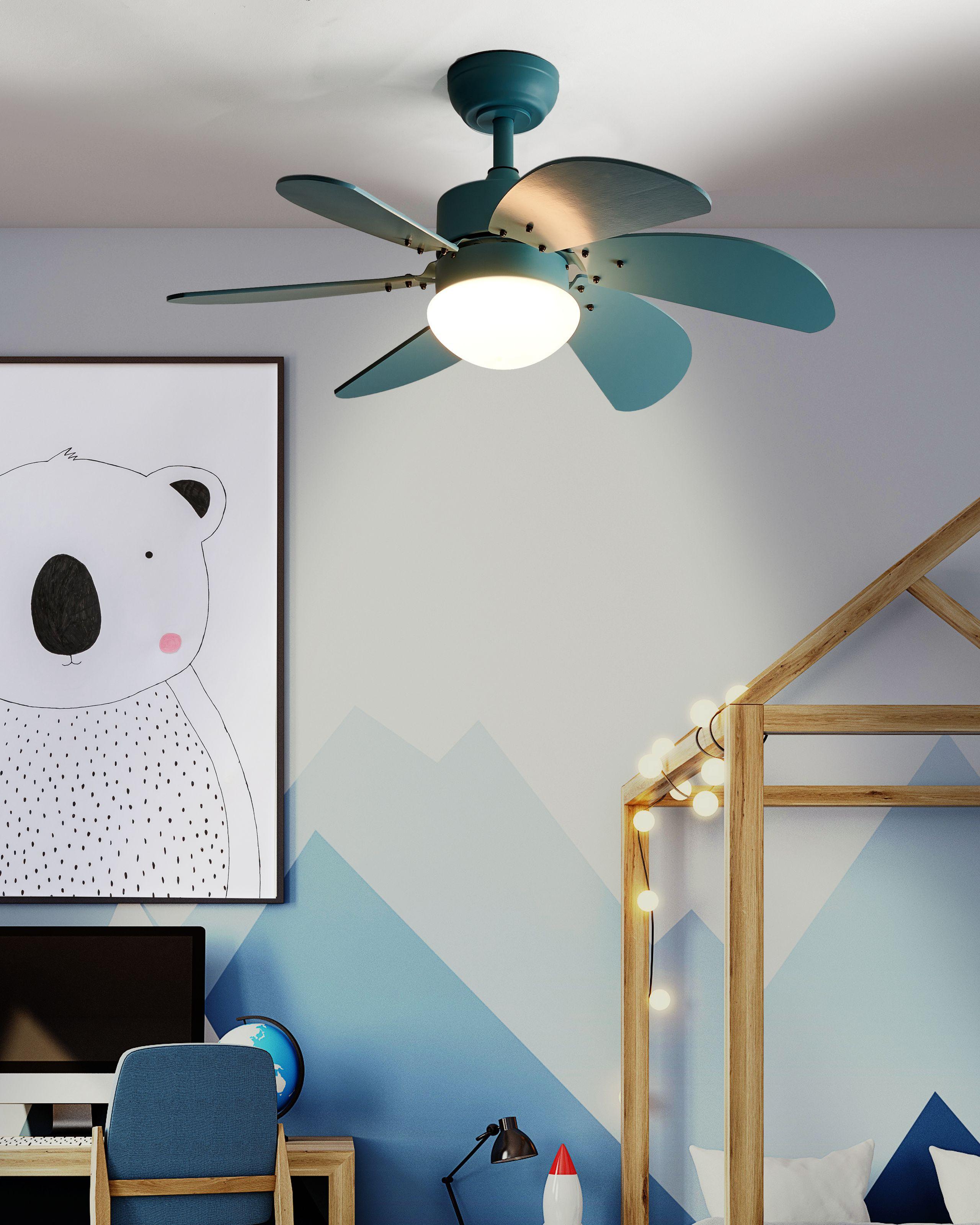 Beliani Ventilateur de plafond avec lampe en Matière synthétique Moderne LOGAR  