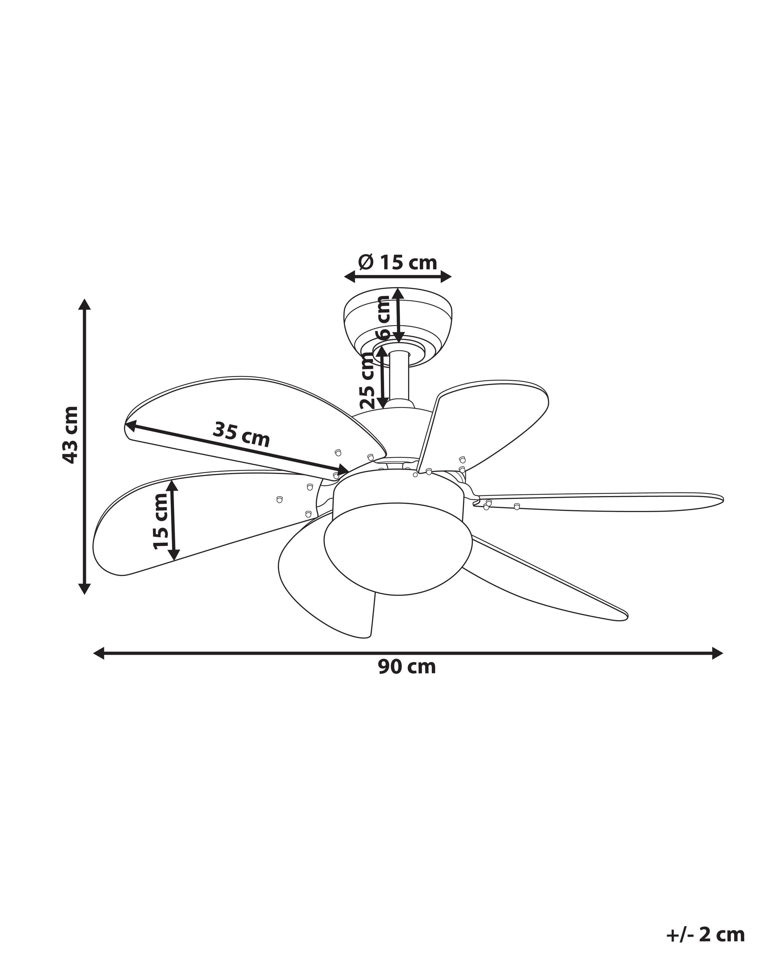 Beliani Ventilateur de plafond avec lampe en Matière synthétique Moderne LOGAR  