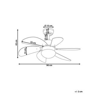 Beliani Ventilateur de plafond avec lampe en Matière synthétique Moderne LOGAR  