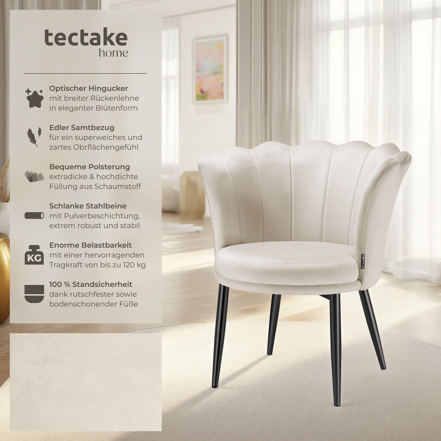 Tectake Poltrona Stella Imbottitura spessa, con rivestimento in velluto o ecopelliccia  