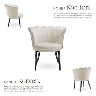 Tectake Poltrona Stella Imbottitura spessa, con rivestimento in velluto o ecopelliccia  