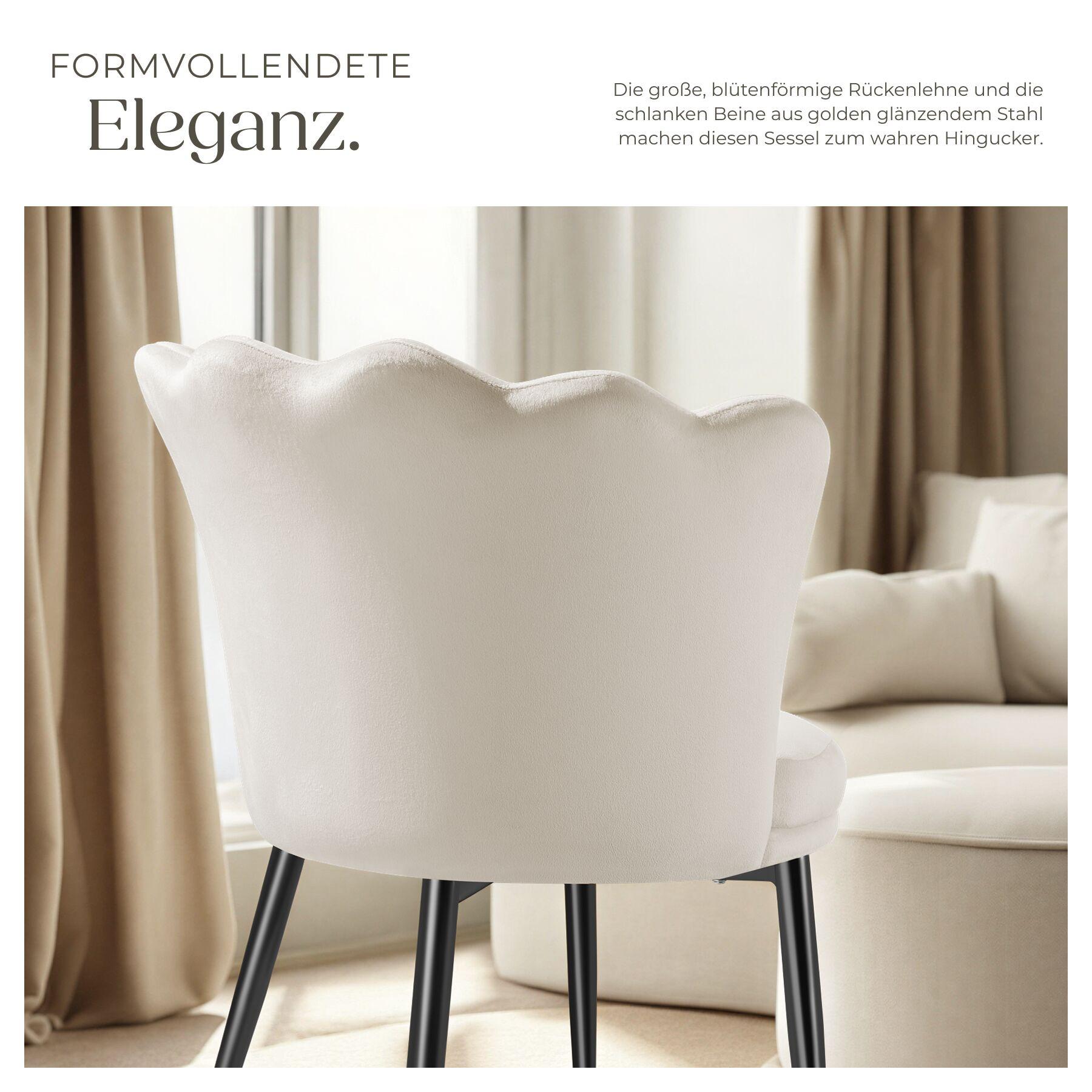 Tectake Poltrona Stella Imbottitura spessa, con rivestimento in velluto o ecopelliccia  