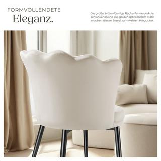 Tectake Poltrona Stella Imbottitura spessa, con rivestimento in velluto o ecopelliccia  