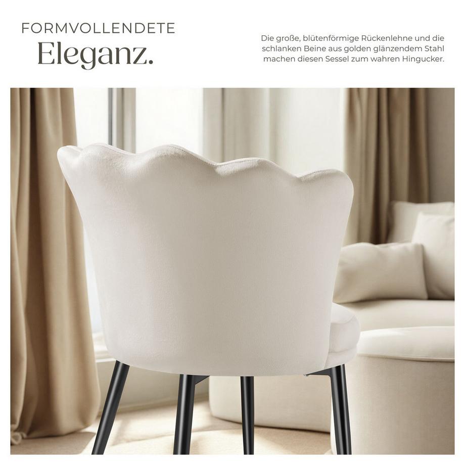 Tectake Poltrona Stella Imbottitura spessa, con rivestimento in velluto o ecopelliccia  