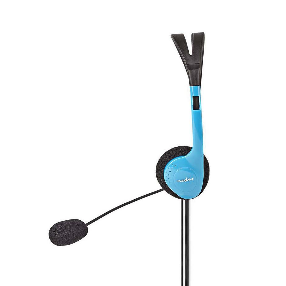Nedis  PC -Headset | On-Ear | Stereo | 2x 3,5 mm | Faltbares Mikrofon | Blau 
