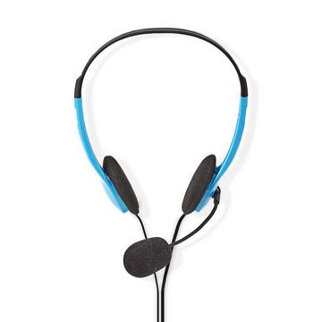 PC -Headset | On-Ear | Stereo | 2x 3,5 mm | Faltbares Mikrofon | Blau