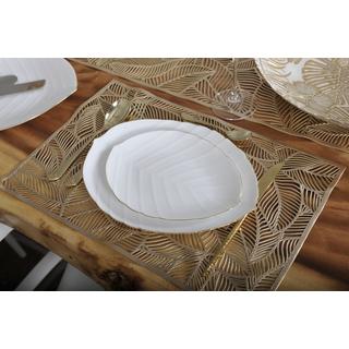 Aulica ASSIETTE PLATE FEUILLE BLANCHE PAR BOITE DE - 6  