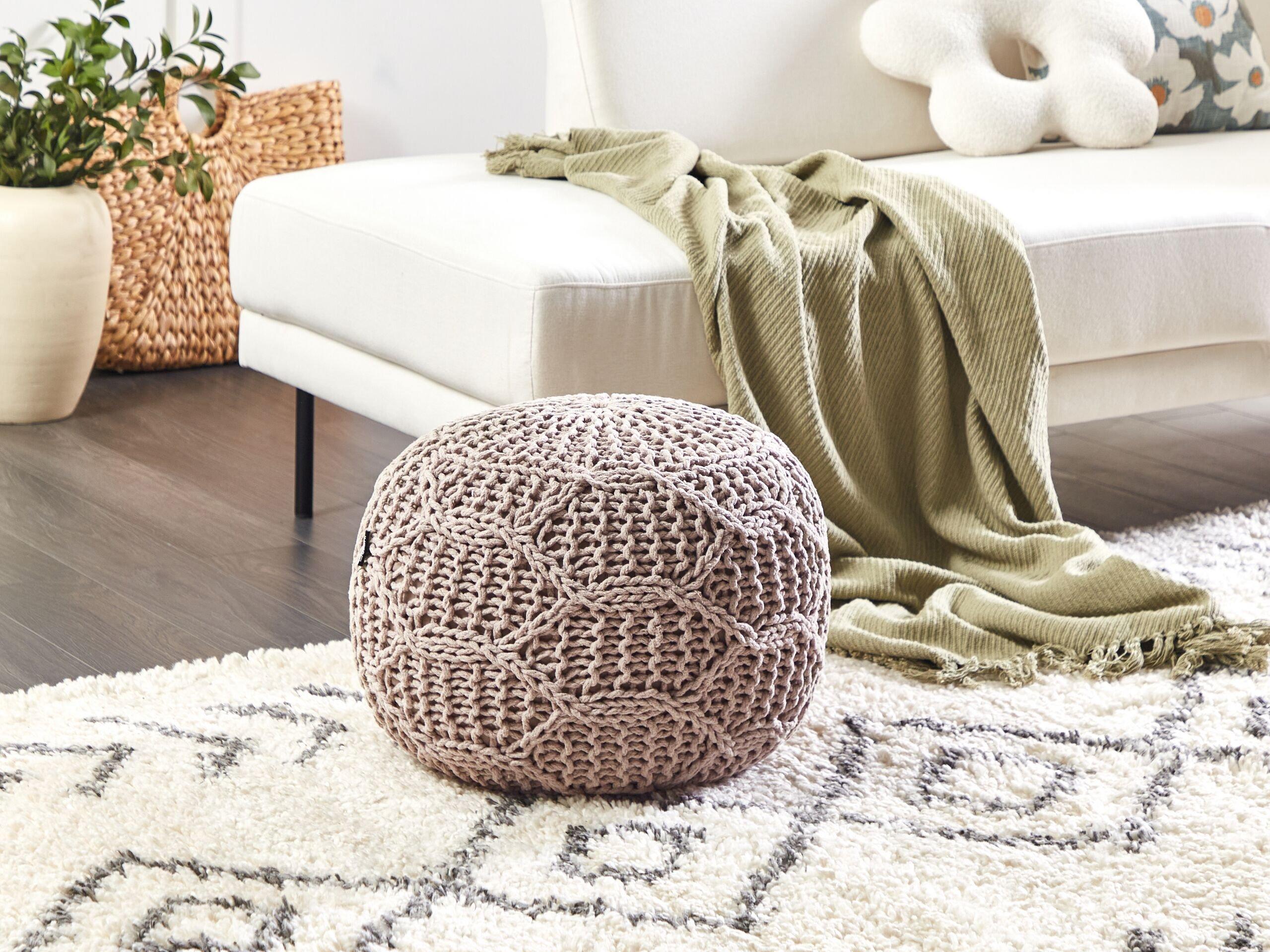 Beliani Pouf en Cotone Boho TRIMAN  